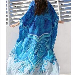 NEW Aqua Print Kaftan Beach Dress